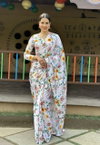 DAC Rashmi Mogra Pink Chinon Silk Printed Designer Readymade Sarees Wholesale Shop In Surat